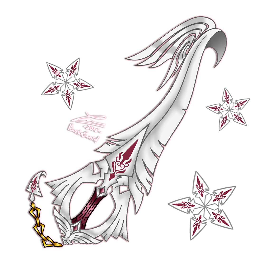 INazeerudin's tweet photo. Memories For A Pair (2026)

Another Tsubasa Reservoir Chronicle themed Keyblade, this is like the third time already.
It keeps coming back.
#keyblade https://t.co/1O5jtPYuyw