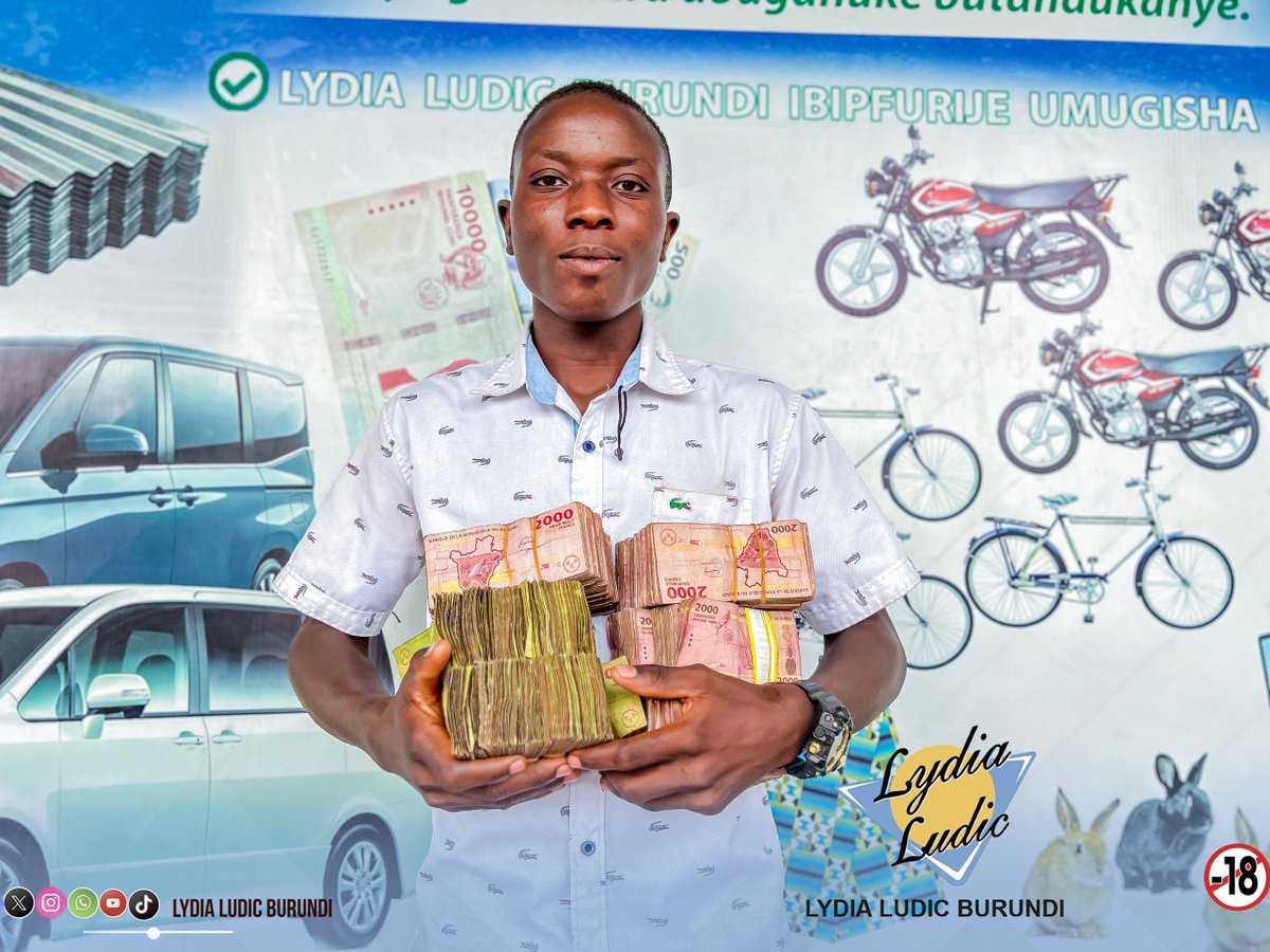 LLBurundi's tweet photo. Avec seulement 2 000 FBu, il devient millionnaire ! 🥳🥳

Ce jeune homme a tenté sa chance et la Tombola WEHOKUKI lui a offert un joli pactole de 5 millions de FBu ! 🥰💰

Un ticket à seulement 2 000 FBu. Et si votre tour était arrivé ? 😍

📞 Pour toute question : 64 50 00 00 https://t.co/K0Enqda2Av