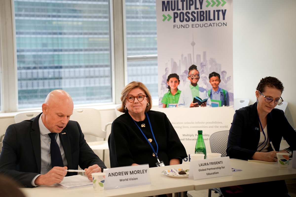 GPforEducation's tweet photo. Civil society is crucial to move the needle on global education and mobilize the investments needed to #MultiplyPossibility for every child. 

#UNGA81 was an important moment to have the conversations that matter to align the work of GPE with local needs and priorities.

🧵 1/3 https://t.co/0dXUZSjuJf
