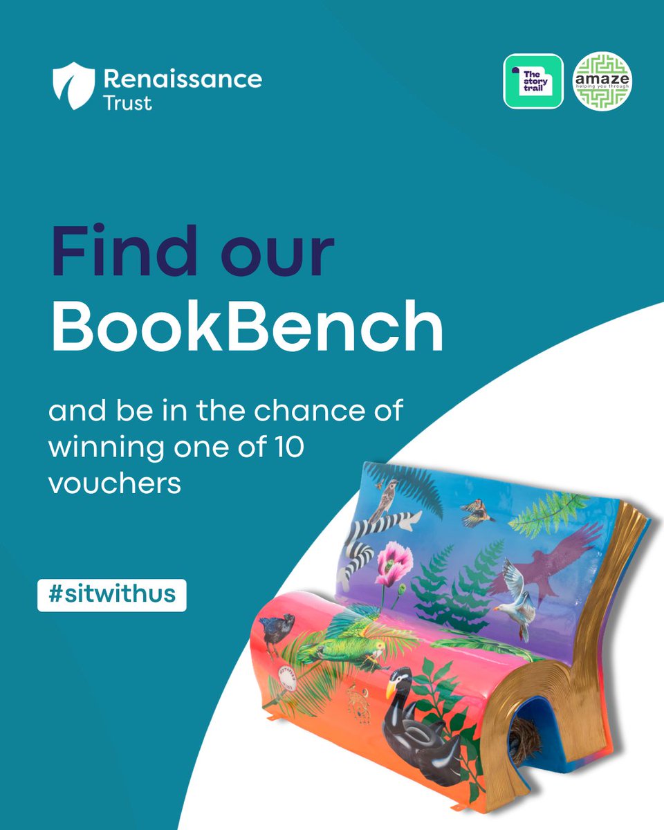 RenaissanceTst's tweet photo. Spot it. Snap it. Enter to win. 📸

Find our ‘Birds and Other Stories’ BookBench at St Peter’s Church, take a selfie and upload it on our website.

10 winners will each receive coffee and cake for two at Café Domenica.

@AmazeSussex

Enter by 8 November:
https://t.co/z4JEqPpCV6 https://t.co/Nlac344YEE