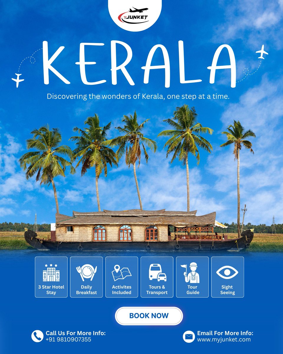 MyJunket's tweet photo. ✈️ Kerala — where every journey flows into a beautiful memory! 🌴💙
#MyJunket #KeralaTour #KeralaTravel #ExploreKerala #GodsOwnCountry https://t.co/8ESdwtW2yx