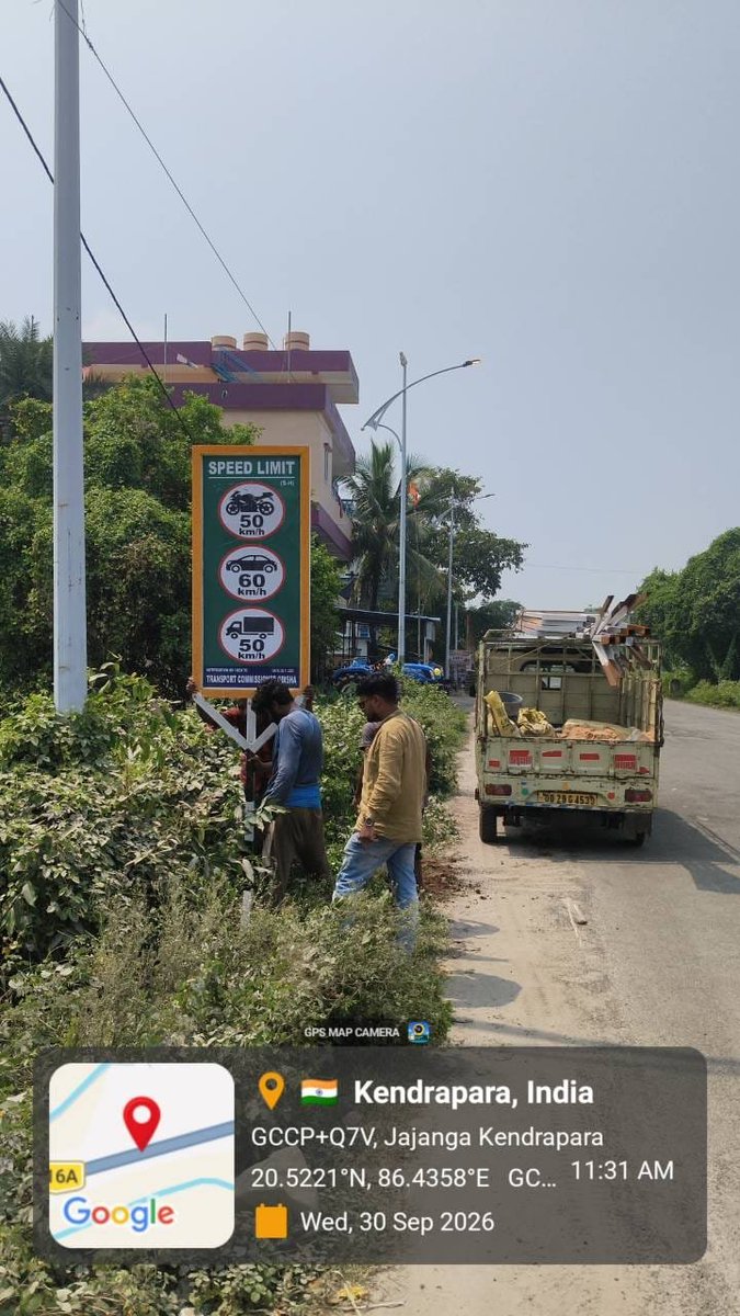 rto_kendrapara's tweet photo. Installation of Speed Limit sign board on SH 9A by RTO team for road safety awareness of public.
#saynotooverspeed
#Motorvehicleact
#SH9A
#sevasankalpabhiyan https://t.co/8i0gCqKNZh