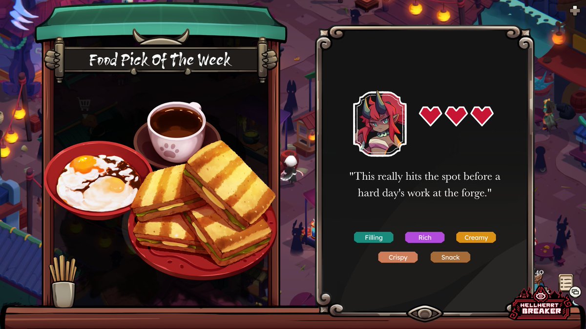 hellheartbreak's tweet photo. Coffee, runny eggs and crunchy, sweet toast, kap! Dip the toast in the eggs for the ultimate tasty experience, kap kap!  

Wishlist now: https://t.co/scndpOhKfu #HellHeartBreaker #KappaMarket #WishlistWednesday #indiegame https://t.co/hEnBNurNS9
