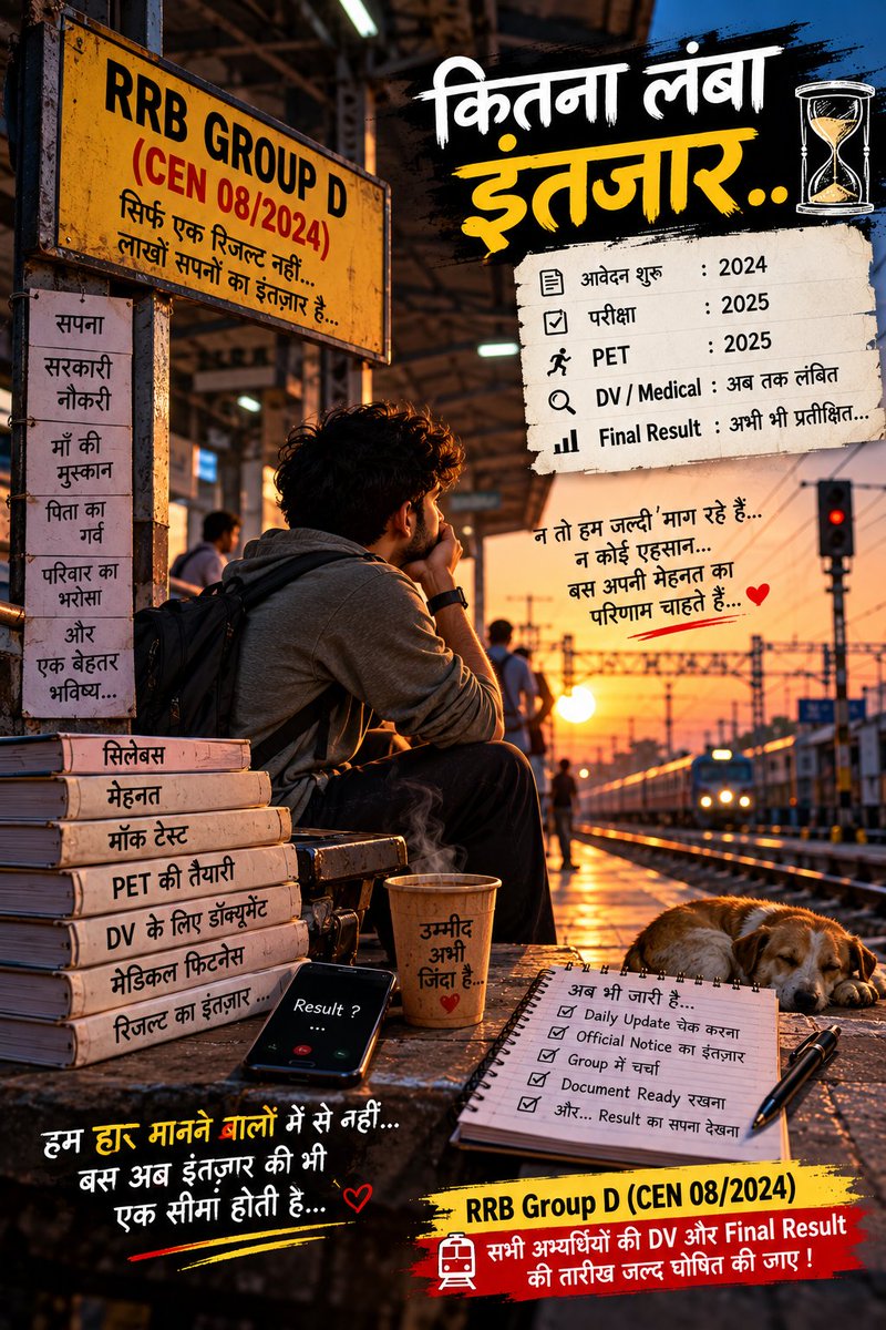 Hadman7878's tweet photo. #RRB_GroupD_Release_DV_Date
#Railway_GroupD_DV_Do
@AshwiniVaishnaw
@RailMinIndia
@RailwaySeva
@PMOIndia
@PIB_India https://t.co/la4U30WDLU