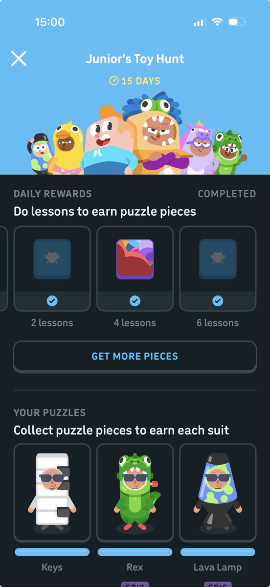 Hill_Man_31's tweet photo. I did the lessons, where are the pieces @duolingo ? https://t.co/GDYcfas2Zr