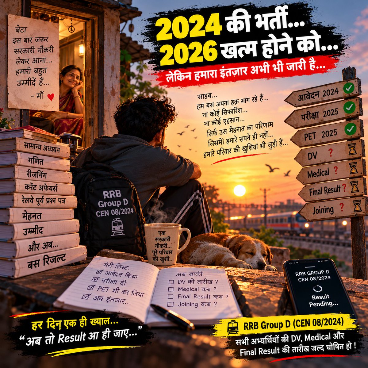 Hadman7878's tweet photo. #RRB_GroupD_Release_DV_Date
#Railway_GroupD_DV_Do
@AshwiniVaishnaw
@RailMinIndia
@RailwaySeva
@PMOIndia
@PIB_India https://t.co/pYv78ctX5E