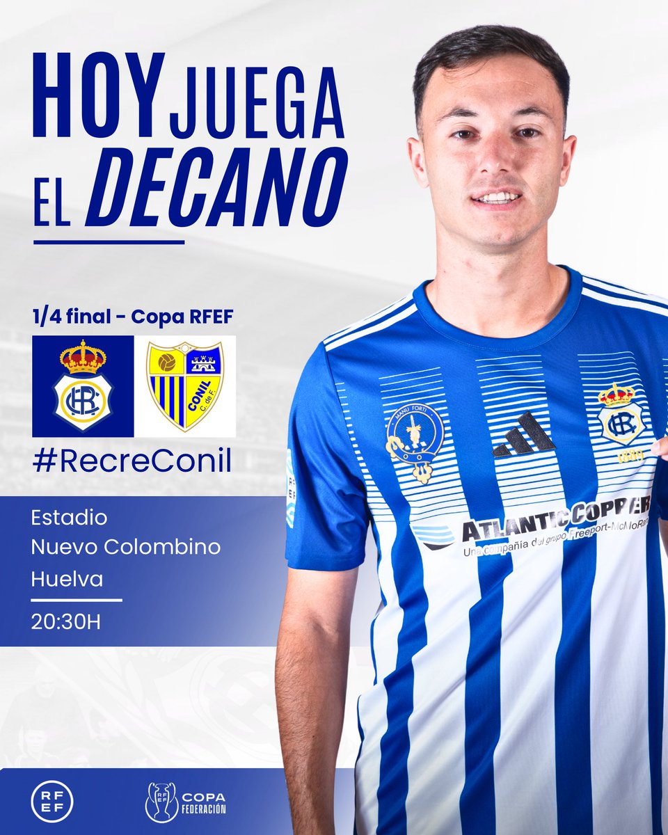 recreoficial's tweet photo. Hoy no es un día cualquiera… 𝐇𝐎𝐘 𝐉𝐔𝐄𝐆𝐀 𝐄𝐋 𝐃𝐄𝐂𝐀𝐍𝐎 🤍💙

Día de #CopaFederacion, una 𝒊𝒍𝒖𝒔𝒊𝒐́𝒏 por delante 🫡

A por todas, 𝐞𝐪𝐮𝐢𝐩𝐨. A por todas, 𝐚𝐟𝐢𝐜𝐢𝐨́𝐧 💪🏻🔛

#RecreConil https://t.co/mcrGFu4BE7