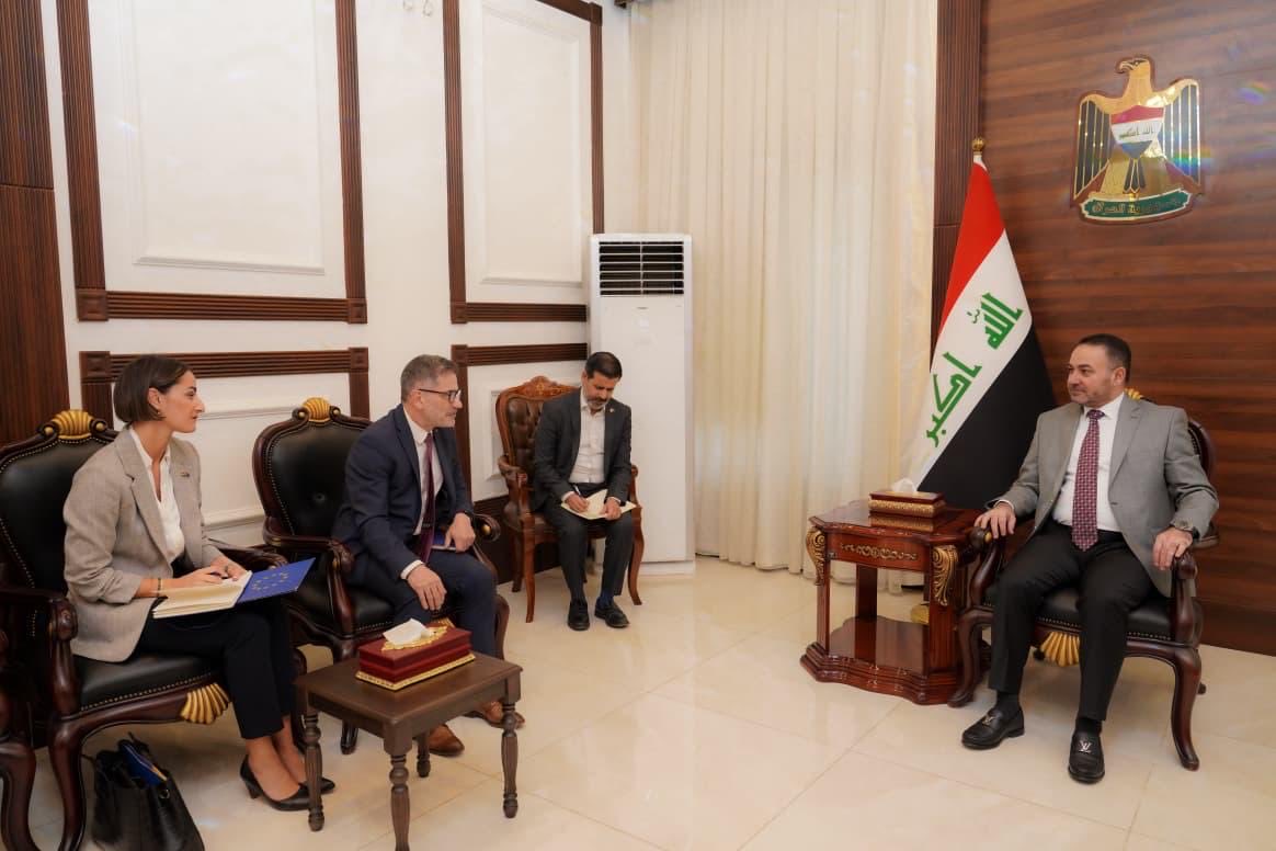 EUAmbIraq's tweet photo. The EU wants to support more trade and investment with Iraq.

That was my key message during my meeting with H.E. Dr. Mustafa Nizar Juma Al-Ani. https://t.co/Pk55Wj2Drn