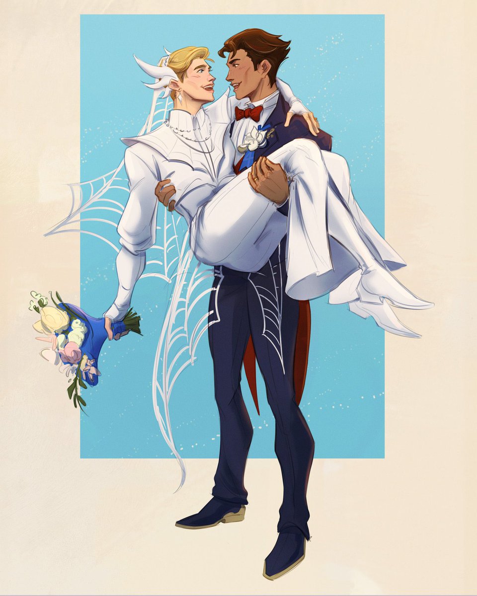 underscorecip's tweet photo. Revisiting some old #spideytorch wedding art I still really like for a future piece. Second art is based on a scene from @thisismisanopia ‘s fic ‘Wonderful Wedding’ is their wedding song https://t.co/JZfYUvF3Lk