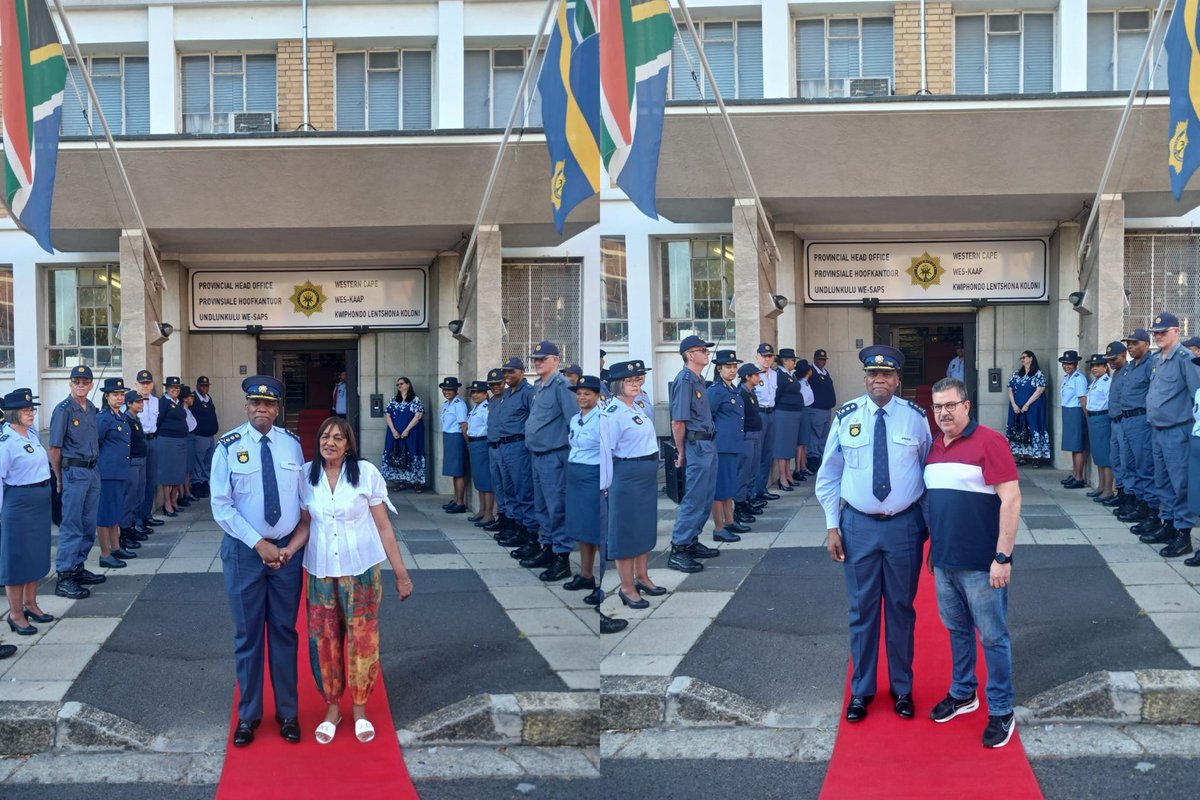 SAPoliceService's tweet photo. #sapsWC [WESTERN CAPE PROVINCIAL COMMISSIONER BIDS FAREWELL TO MEMBERS REACHING RETIREMENT] On Wednesday morning, 30/09, Western Cape Provincial Commissioner Lt Gen Sizakhele Dyantyi, together with #SAPS management, bid farewell to members who have reached retirement.

The milestone was marked with a traditional walk-out ceremony at the SAPS Provincial Head Office in Alfred Street, Green Point.

SAPS management wishes Colonel J Alcock, Colonel AJ Saulse, Colonel LM Swart, Lieutenant Colonel F Greef, Lieutenant Colonel RJ Pool, Captain LA Arendse and Sergeant JHP Fourie a happy and fulfilling retirement, with prosperity and success in their future endeavours. #ServiceExcellence #SelflessAndPatrioticService ME