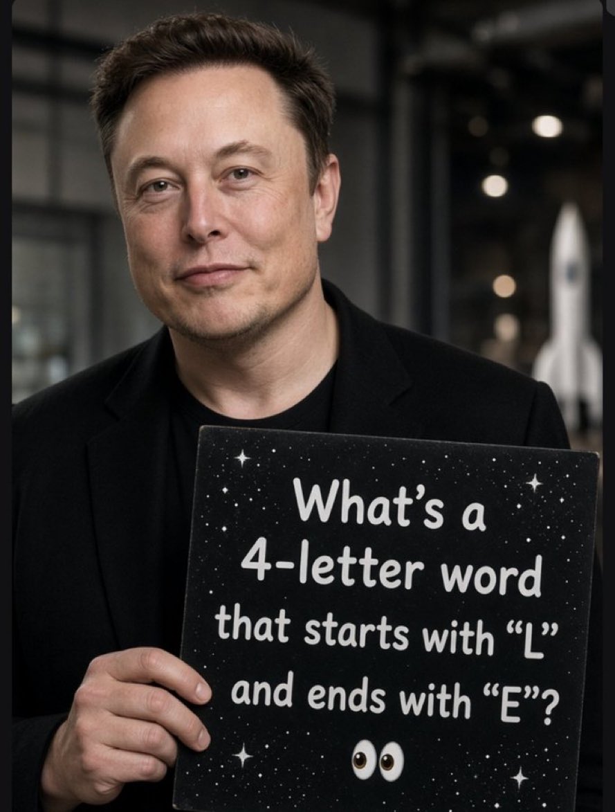 SAXONMSK1's tweet photo. What's a 4-letter word that starts with "L" and ends with "E"? https://t.co/eXZvl2U6SU