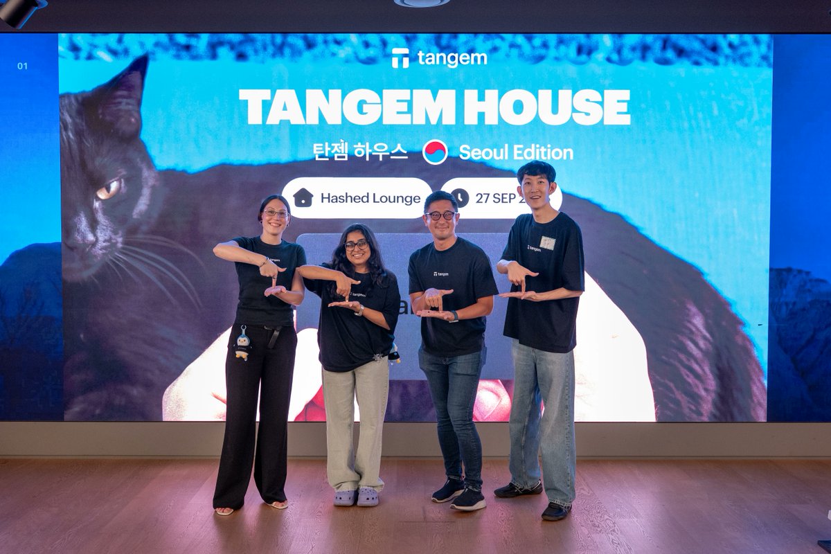 Tangem's tweet photo. Okay, Seoul. You were not kidding 🇰🇷

We hosted our first Tangem House in Seoul on Sept 27, and almost 300 of you showed up.

Builders, creators, communities, and students joined us for conversations around self-custody, payments, and the future of crypto.

And of course, some of you even won a Tangem wallet!

Safe to say, it was a pretty damn good way to kick off KBW @kbwofficial.

If you somehow missed us, don’t worry! We’re here for the whole week. Come say hi 👀
