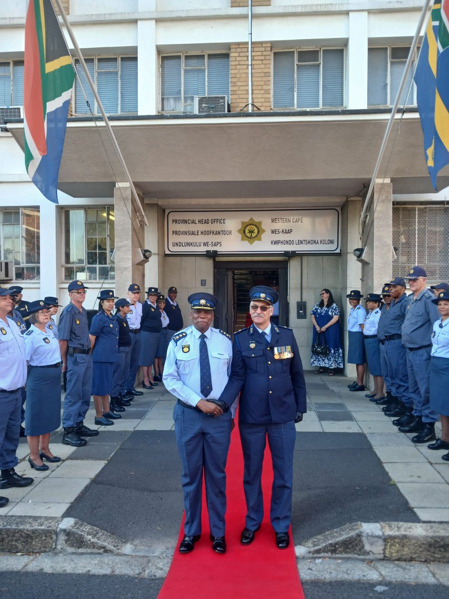 SAPoliceService's tweet photo. #sapsWC [WESTERN CAPE PROVINCIAL COMMISSIONER BIDS FAREWELL TO MEMBERS REACHING RETIREMENT] On Wednesday morning, 30/09, Western Cape Provincial Commissioner Lt Gen Sizakhele Dyantyi, together with #SAPS management, bid farewell to members who have reached retirement.

The milestone was marked with a traditional walk-out ceremony at the SAPS Provincial Head Office in Alfred Street, Green Point.

SAPS management wishes Colonel J Alcock, Colonel AJ Saulse, Colonel LM Swart, Lieutenant Colonel F Greef, Lieutenant Colonel RJ Pool, Captain LA Arendse and Sergeant JHP Fourie a happy and fulfilling retirement, with prosperity and success in their future endeavours. #ServiceExcellence #SelflessAndPatrioticService ME