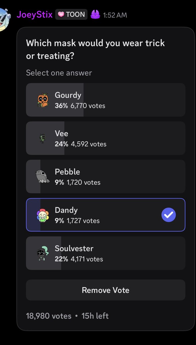 poilubsu's tweet photo. Dandy king this is kinda embarrassing for you YOURE JUST 7 VOTES AHEAD OF YOUR OWN DOOGGGG https://t.co/azql8iu8A9