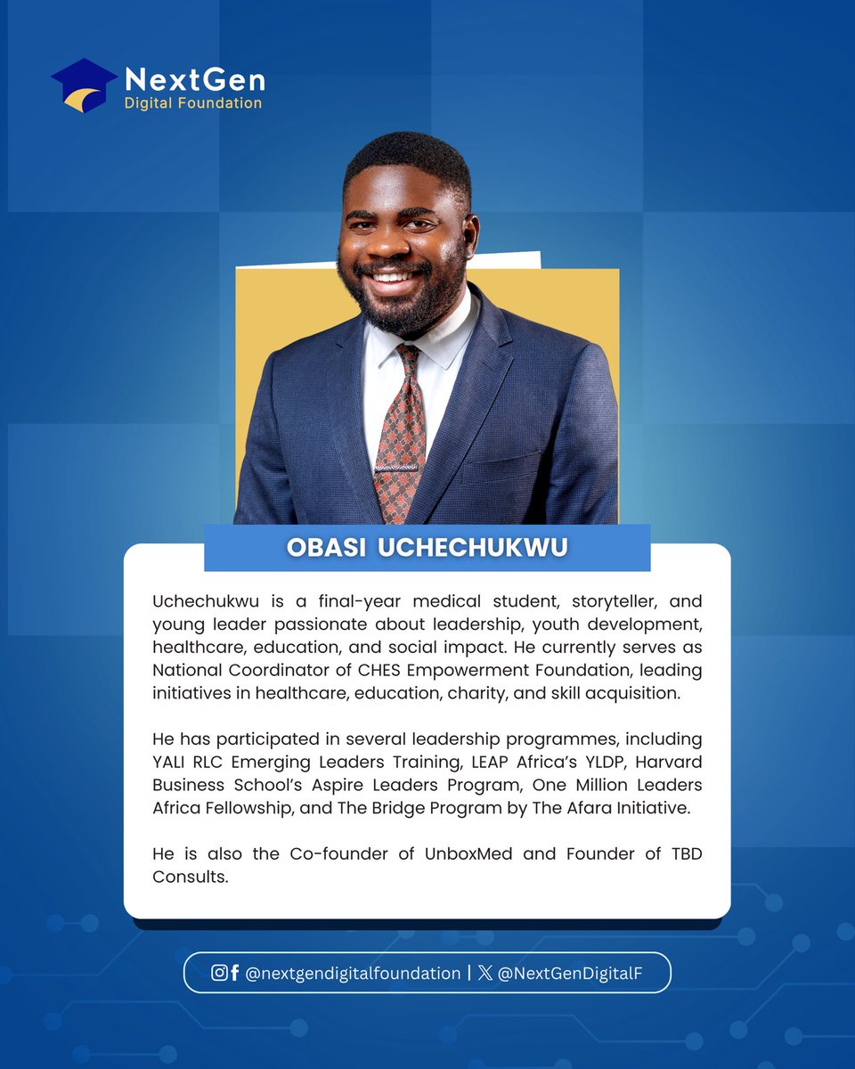 NextGenDigitalF's tweet photo. Your LinkedIn profile can be more than a CV. It can open doors to global opportunities.

Join Obasi Uchechukwu, Founder of TBD Consults &amp; Co-Founder of UnboxMed, for an X Space on:

“Successful LinkedIn Optimization for Africans in Africa.” https://t.co/27bkJu36nS