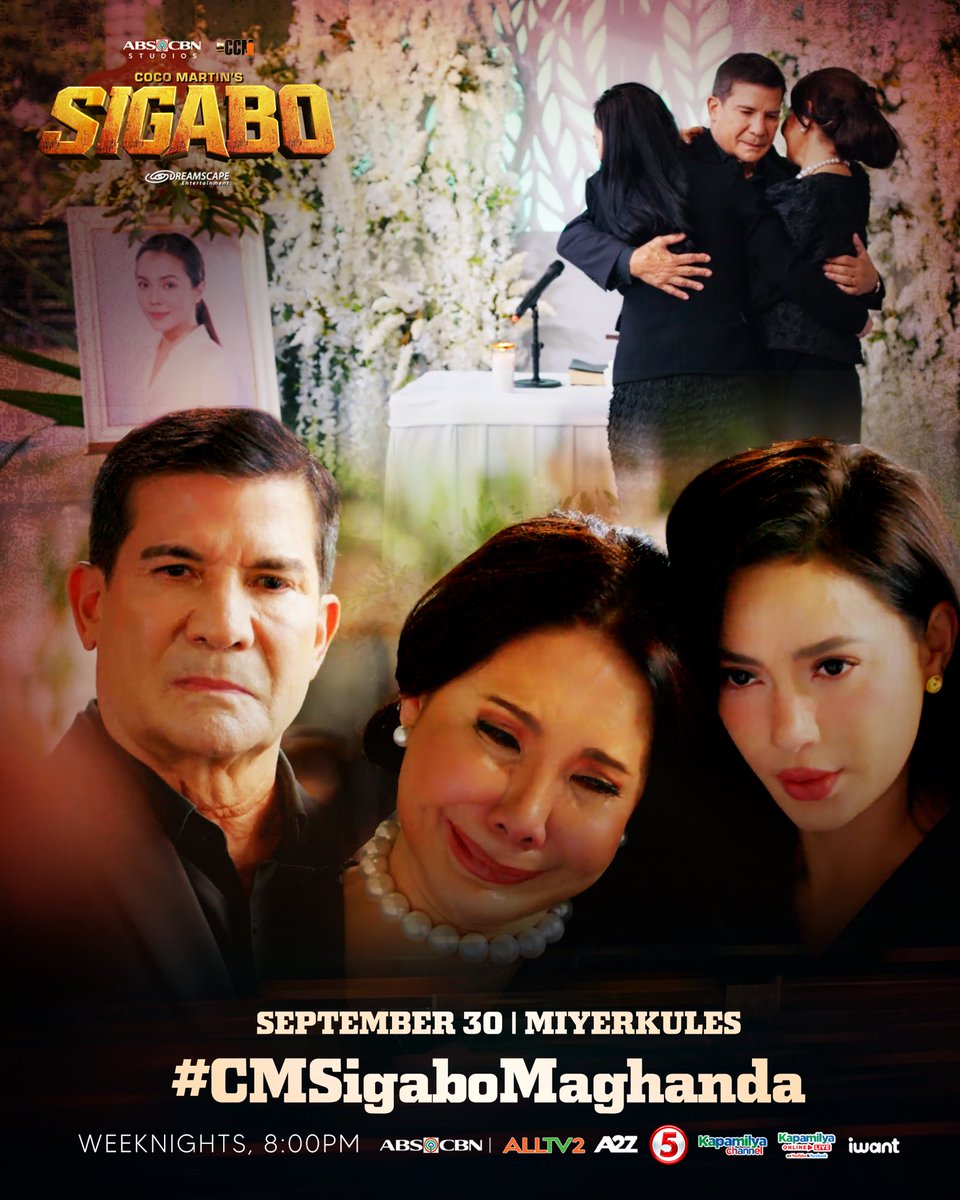 DreamscapePH's tweet photo. Magluluksa ang Pamilya Jacinto sa pagkawala ni Sam! Tutukan ngayong gabi sa #CMSigaboMaghanda 🔥

Coco Martin’s Sigabo, gabi-gabi, 8:00PM sa ABS-CBN sa AllTV2, A2Z, Kapamilya Channel, Kapamilya Online Live sa Facebook at Youtube, iWant at mapapanood din sa TV5! https://t.co/kduYuZX4yo