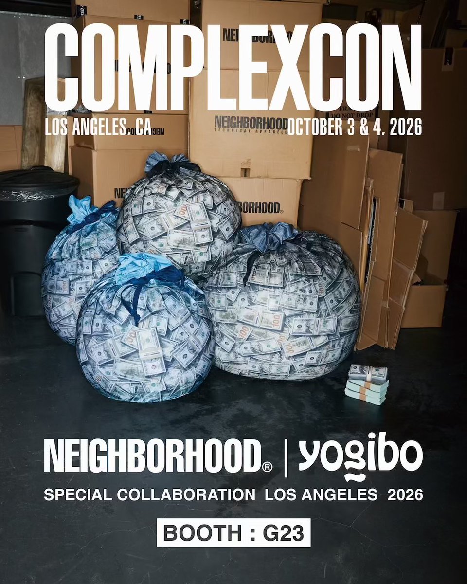 uptod4te's tweet photo. NEIGHBORHOOD x Yogibo コラボコレクションがComplexCon LAで先行販売。一般販売は2027年夏予定。札束が詰まったビニール袋をイメージしたビーズソファなど。【 ネイバーフッド ヨギボー 】
https://t.co/d6yCEkbmTj https://t.co/F4Xk4kcrqF