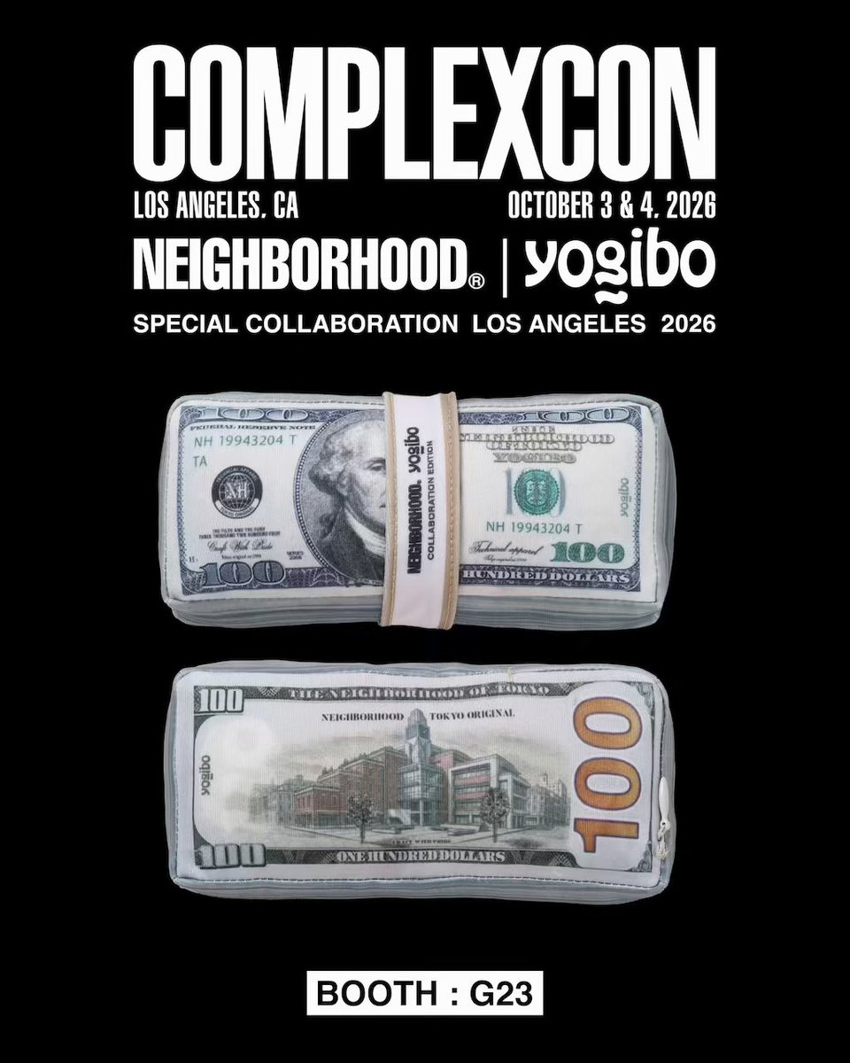 uptod4te's tweet photo. NEIGHBORHOOD x Yogibo コラボコレクションがComplexCon LAで先行販売。一般販売は2027年夏予定。札束が詰まったビニール袋をイメージしたビーズソファなど。【 ネイバーフッド ヨギボー 】
https://t.co/d6yCEkbmTj https://t.co/F4Xk4kcrqF