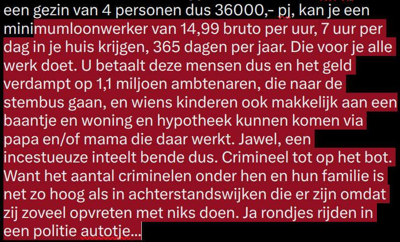 PMG_RIP's tweet photo. @mr_Smith_Econ Ja even tussendoor. Alleen voor de papieren overheid (overhead) (die niks produceren) en die je van wieg tot graf 'begeleiden' (zodat je er arm in komt te liggen) en welke 1/3 van alle belastinggeld kost, 9500,- pp pj, voor een gezin van 4 personen dus 36000,- pj, kan je een https://t.co/DzascSjUmj