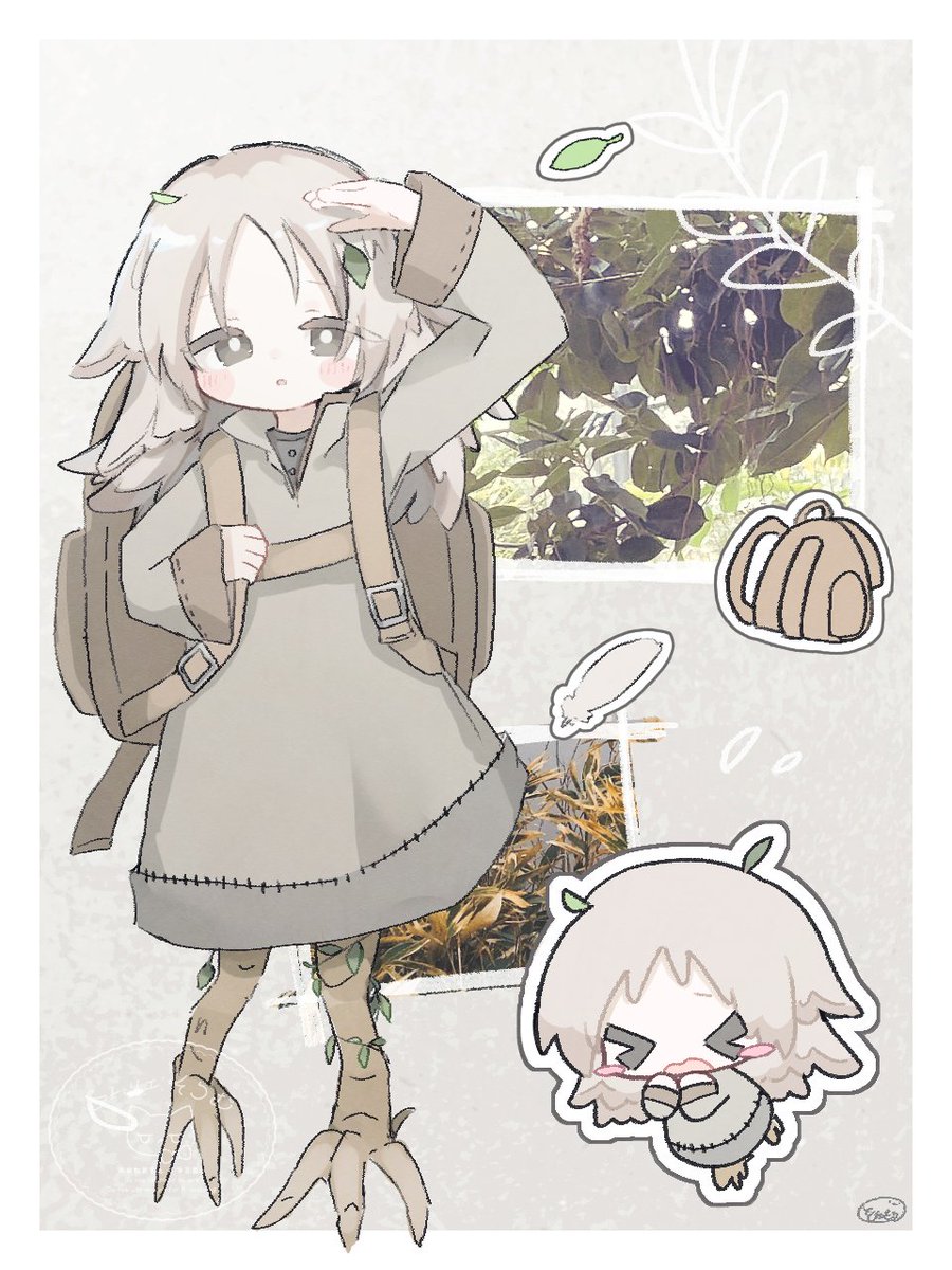 0murais_'s tweet photo. おともだちとテーマを決めてキャラデザをしてあそびました🪶🍃
#秋色おもち団 https://t.co/VvhLMmAQHe