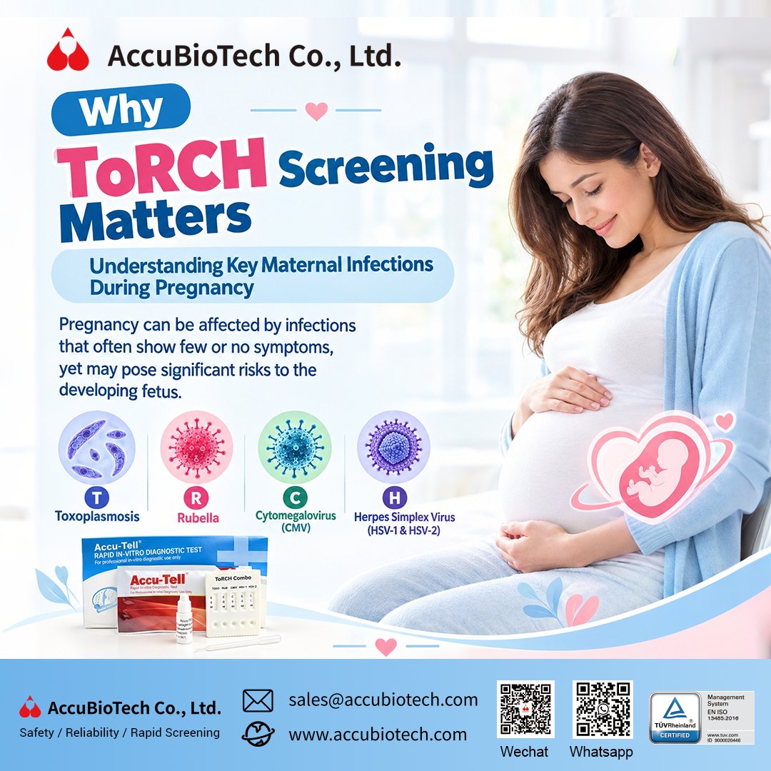 accubiotech's tweet photo. Why does ToRCH screening matter?
Some maternal infections may have no symptoms but can impact fetal and newborn health. Early awareness supports better maternal care.
#MaternalHealth #TORCH #PrenatalScreening #Diagnostics https://t.co/SM5ogFFJki