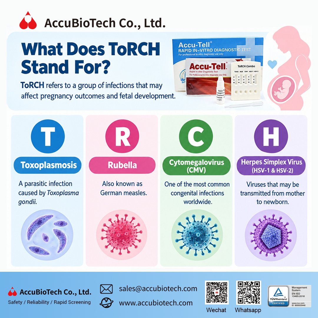 accubiotech's tweet photo. Why does ToRCH screening matter?
Some maternal infections may have no symptoms but can impact fetal and newborn health. Early awareness supports better maternal care.
#MaternalHealth #TORCH #PrenatalScreening #Diagnostics https://t.co/SM5ogFFJki