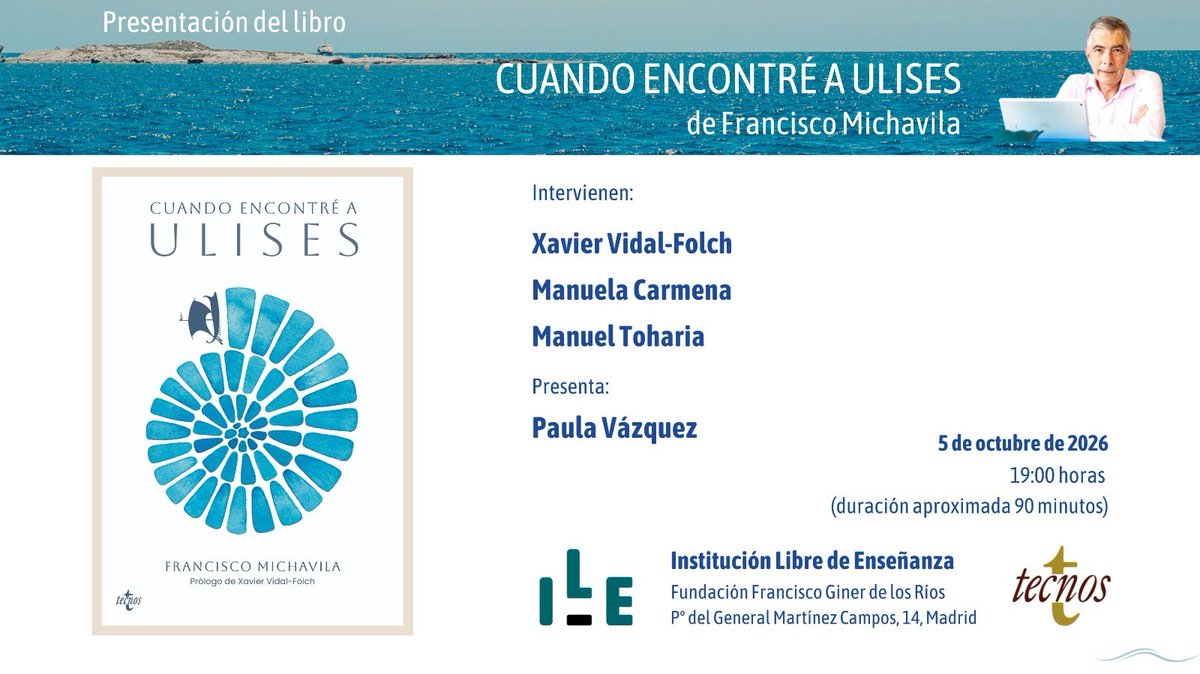 minasenergiaupm's tweet photo. “Nadie como Ulises para iluminar el camino. Nadie como Ulises para aprender de su ejemplo.”
📖 Cuando encontré a Ulises, de Francisco Michavila, profesor emérito de la #ETSIMEUPM.
📅 El próximo 5 de octubre, presentación en Madrid.
#CuandoEncontréAUlises #familiaMinera #somosUPM https://t.co/GxNCn93xiG