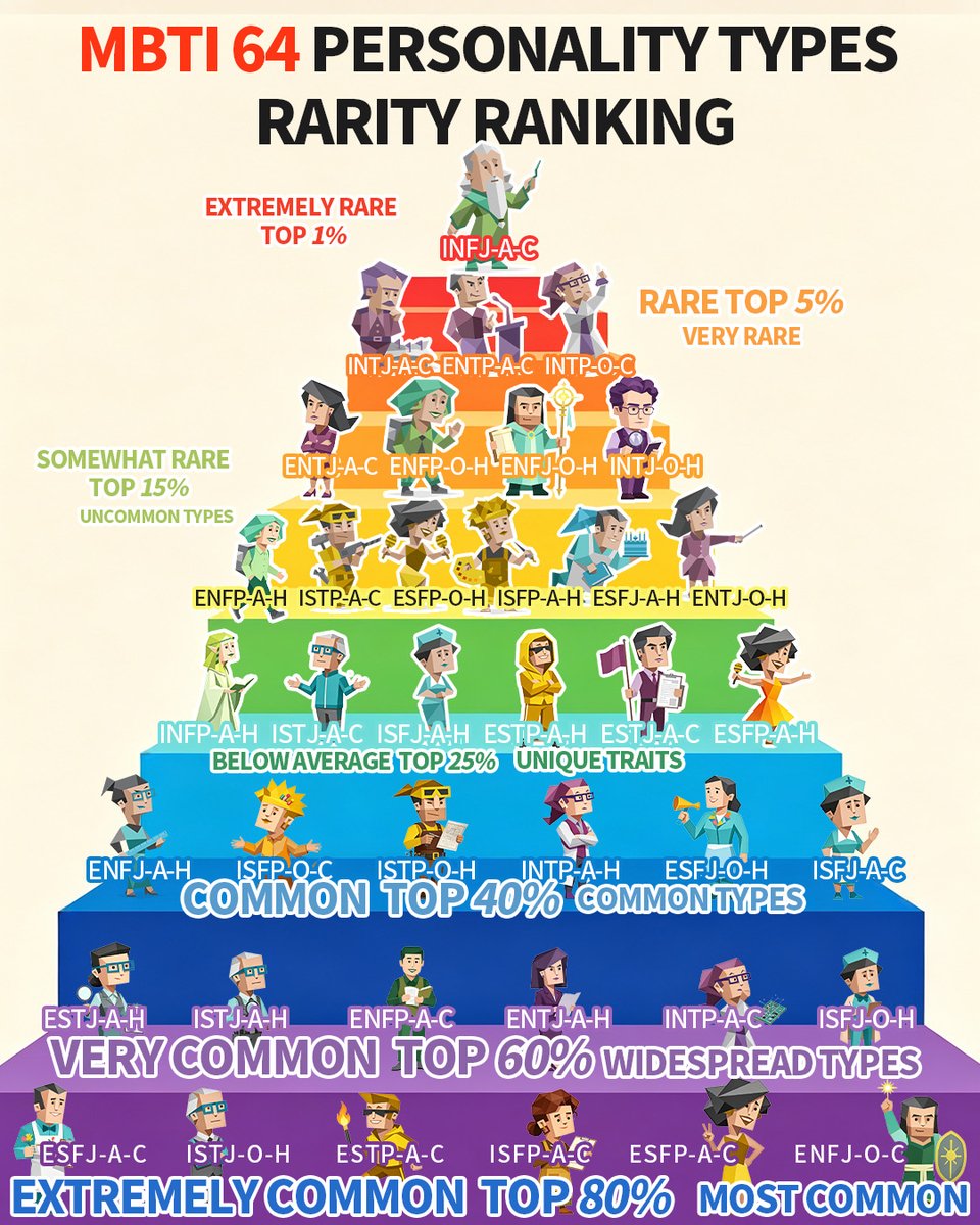 mycodemc's tweet photo. Think you already know your MBTI type?
People with the same four-letter MBTI type can still think, connect, and make decisions differently.
Our personality test adds two new dimensions, expanding 16 types into 64 detailed personality types.
Unlock your full personality profile ↓