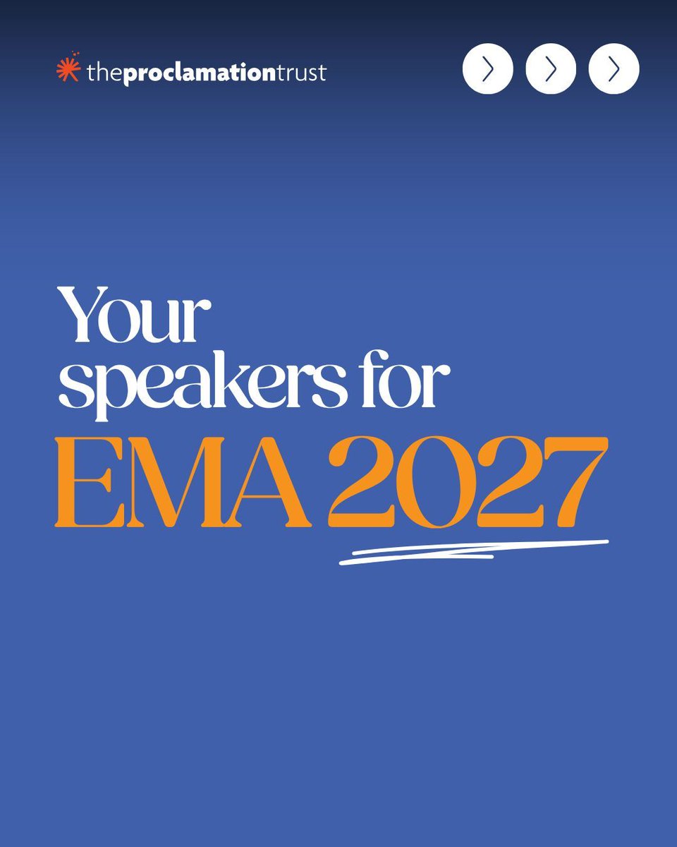 proctrust's tweet photo. In case you missed it, our speakers for EMA 2027 are...

Come and join us: https://t.co/5KNFQ2XRKM 

#ProclamationTrust
#EMA2027
#TheLocalChurch https://t.co/9ScrUse2Vv