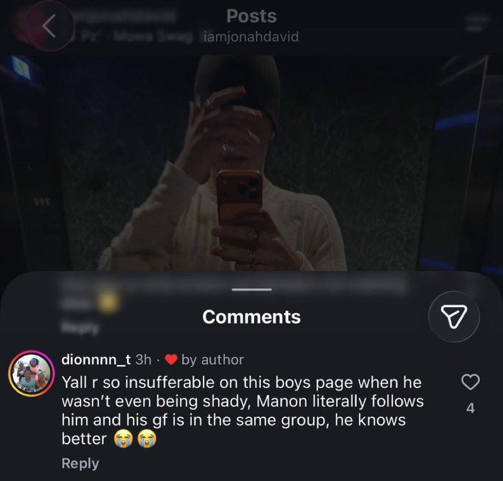 NewsKatseye's tweet photo. Daniela’s boyfriend Jonah liked a comment saying he wouldn’t shade Manon. 

These girls were friends, literal roommates, and have not ever publicly disrespected each other. The normalization of tearing young women down on the internet based on made up rivalries is harmful. Stop. https://t.co/f6Z9mDUdsJ