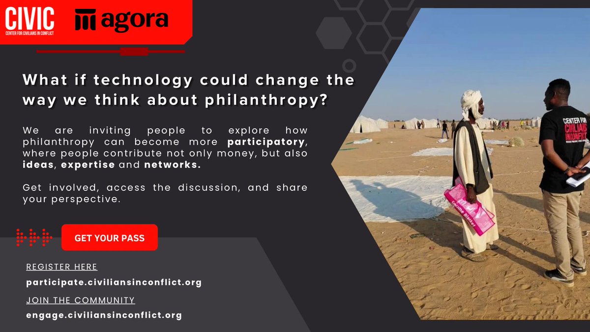 CivCenter's tweet photo. Philanthropy isn't just about giving. It's about participation.

Together with Agora, we're exploring how technology can bring more people into conversations that shape social impact.

Join the discussion and help shape the future of philanthropy. https://t.co/cku94vz4WL