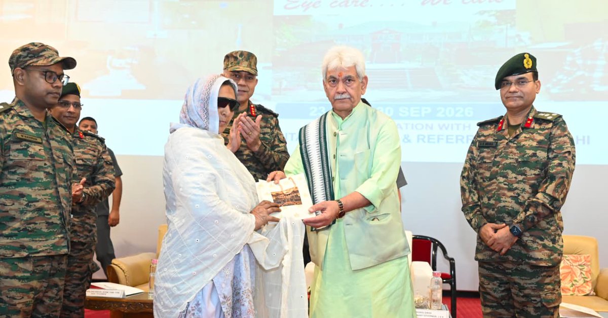 manojsinha_'s tweet photo. Delighted to attend the closing ceremony of the 11th Mega Eye Surgical Camp under Operation Drishti in Srinagar today. I salute the extraordinary courage of Indian Army, doctors of Armed Forces Medical Services, who performed 364 vision-restoring surgeries across Srinagar and Tangdhar, in Kupwara. The 10th Mega Eye Surgical Camp was the historic first-ever border camp at Tangdhar conducted under Brig Sanjay Kumar Mishra's leadership amid challenging terrain.
Nationally, Operation Drishti has screened over 1.5 lakh people and performed more than 3,500 surgeries. I am extremely proud of the Indian Army’s commitment to restoring vision, dignity, and trust. Grateful to Hon'ble PM Shri Narendra Modi Ji and Hon'ble Raksha Mantri Shri Rajnath Singh Ji for this monumental initiative that will deeply impact lives across Jammu Kashmir.