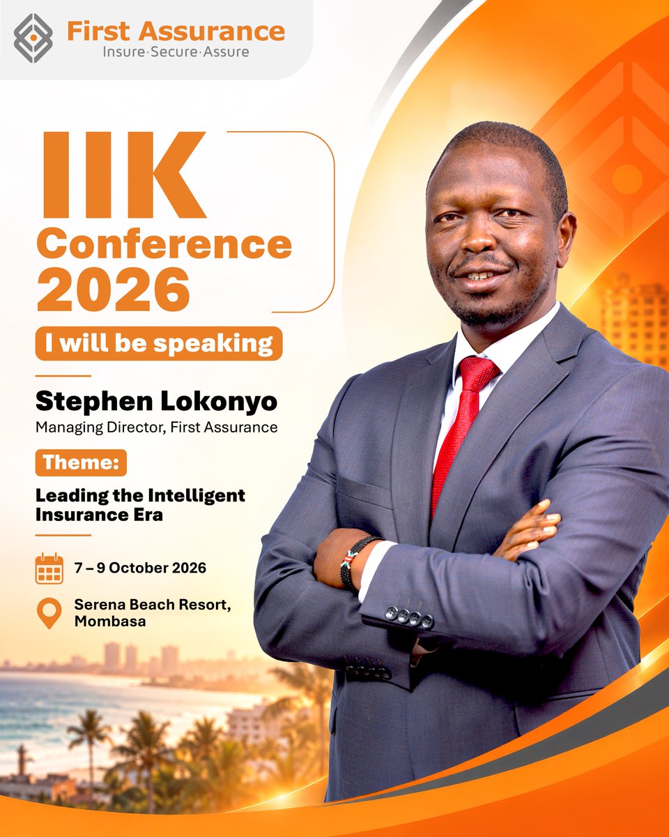First_Assurance's tweet photo. The future of insurance is changing fast, and we’re proud to be part of what comes next. Our MD, Stephen Lokonyo, will be sharing his perspective on the future of the industry.
See you there!

#KeepGoing #IIKConference2026 #FirstAssurance https://t.co/sQXL3dYY1s