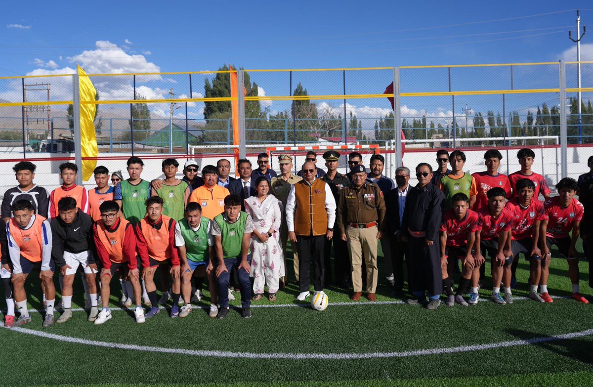 lg_ladakh's tweet photo. Addressed the concluding session of the “Youth Month 2026” and inaugurated a Rs 1.70 crore Futsal Ground at Spituk, marking a new milestone in our collective journey of youth empowerment. 

Over the past month, the “7 Districts, 7 Sports” initiative has brought diverse sporting opportunities closer to our youth, ensuring equitable access to infrastructure and opportunities, and showcasing their immense talent, determination and endurance.

As we conclude Youth Month, emphasized that this marked the beginning of a sustained movement for youth participation and empowerment. 

Ladakh’s young people are our greatest strength, and together we shall build a fit, healthy, skilled, disciplined and sporting Ladakh.