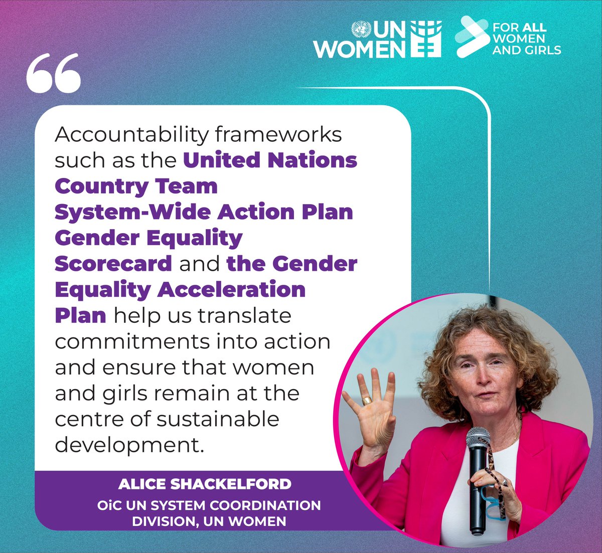 unwomenkenya's tweet photo. "Accelerating progress towards gender equality requires more than ambition. It requires leadership, accountability, and collaboration across the @UN system. Together, we can translate commitments into action and deliver transformative results for women and girls." @aliceshackel https://t.co/MHCYAHGtQw