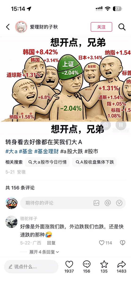 BNBBuilder_dev's tweet photo. a股的股民兄弟都在发的meme图，太符合a股现在的精神状态了。 https://t.co/cyoPaGqfqw