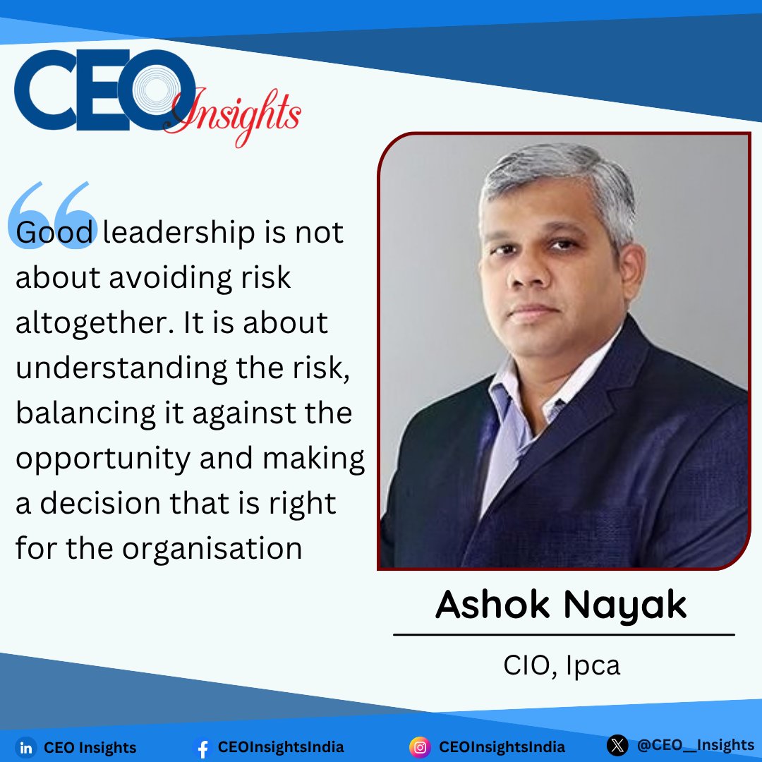 CEO__Insights's tweet photo. A CIO's Journey: AI, Digital Transformation &amp; the Future of Technology Leadership

Ashok Nayak, CIO, Ipca

Read More: https://t.co/j6piUGkQXU

#TechnologyLeadership #DigitalTransformation #BusinessTechnology #AILeadership #PharmaTechnology #EnterpriseTechnology #TechInnovation https://t.co/Sw4ebB4gKX