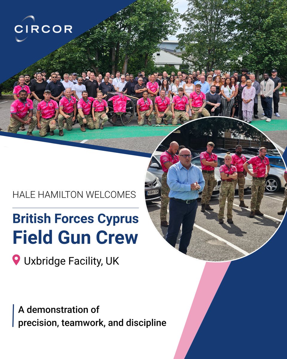 CIRCORint's tweet photo. A celebration of partnership built around shared values of teamwork, trust, and continuous improvement! Thank you to the British Forces Cyprus Field Gun Crew and to our Hale Hamilton employee-owners who helped make the visit possible.
#CIRCOR #HaleHamilton #Defence #ArmedForces https://t.co/2l7wNwRk4f