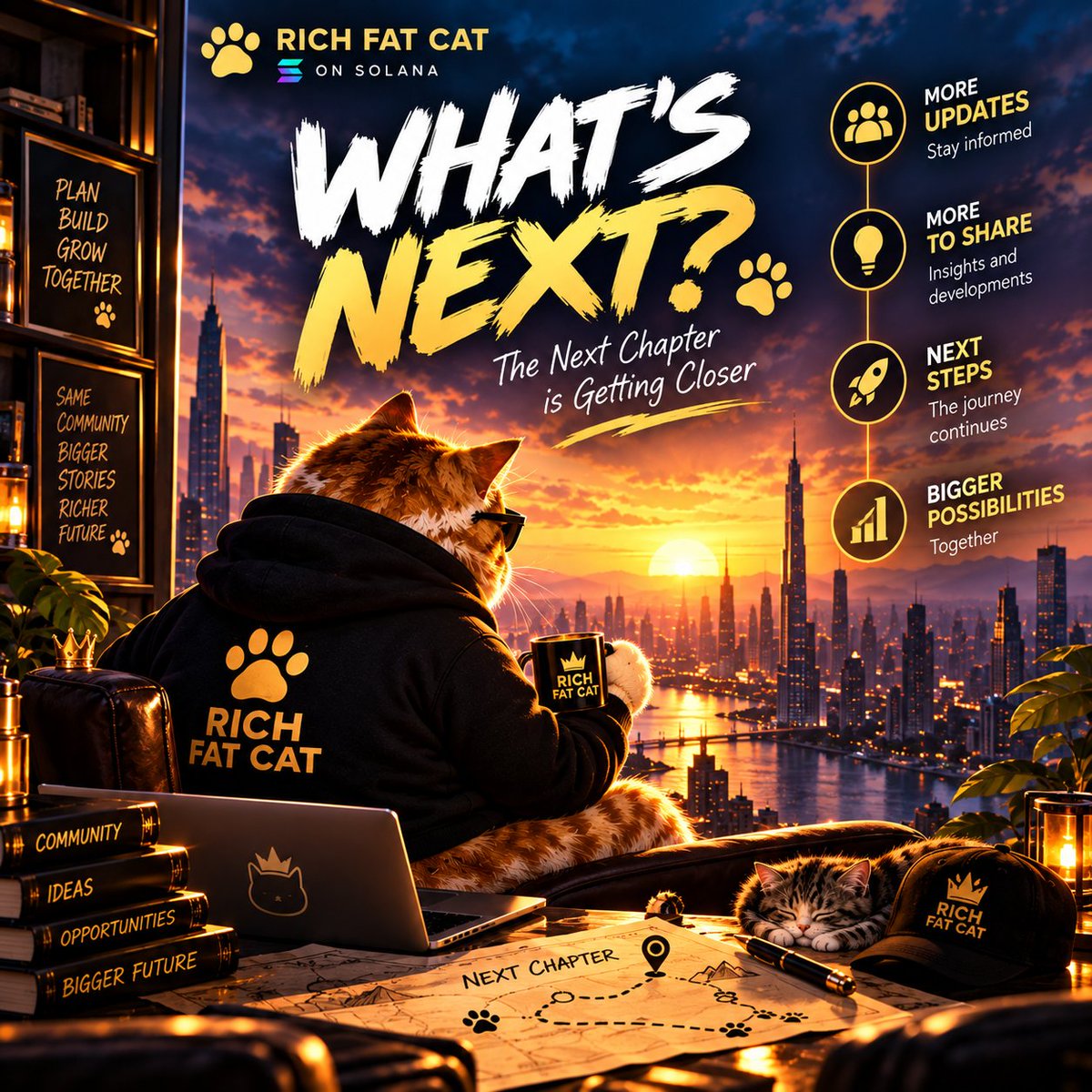 RichFatCatonSol's tweet photo. Every journey starts with a plan. 🐾
Build the foundation. Bring the community together. Prepare for the next chapter.
Rich Fat Cat is moving forward, one step at a time.
The story is still unfolding. 👀
Stay tuned. $RFATCAT 
#RichFatCat #Solana #Memecoin #crypto #web3 https://t.co/SNMqvNBGnP