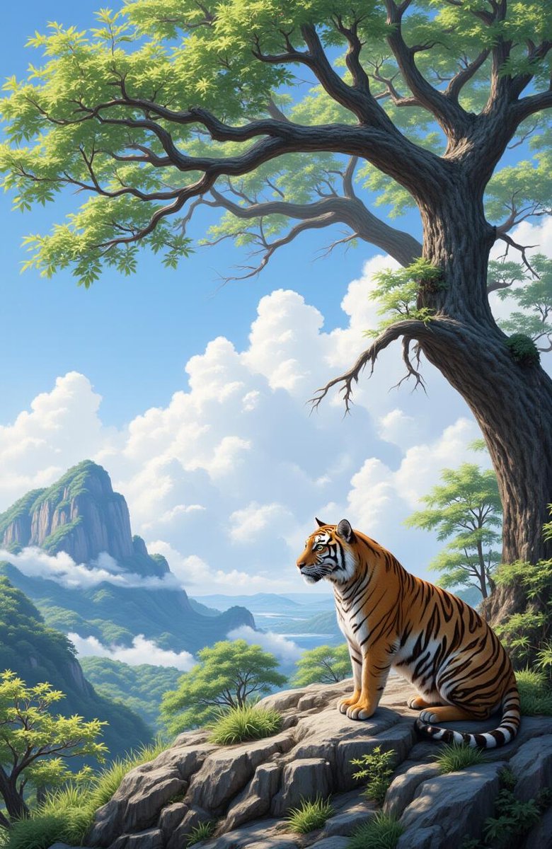 AbineEdi's tweet photo. [In the mountain woods, a fierce roar echoes through the valley, carrying the weight of ancient tales from the old forest dwellers.]， https://t.co/BDaDvIy3S4