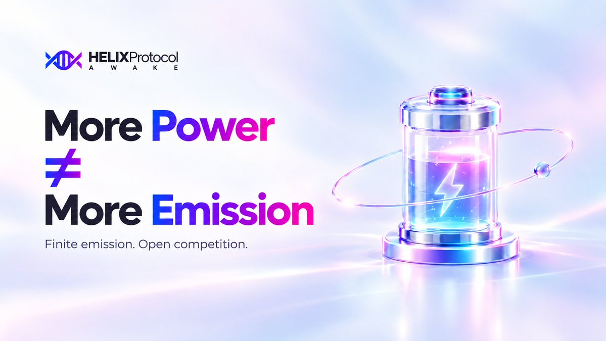 AWAKEHELIX's tweet photo. ⚡️ HELIX Myth #01

More Power = more emissions. ❌

More Power = more competition for a finite emission budget. ✅

Power changes your weight in the competition.

It does NOT expand the protocol’s emission ceiling.

More participation.
Same economic boundary. 🌀

#HELIXProtocol #Power #DeFi4