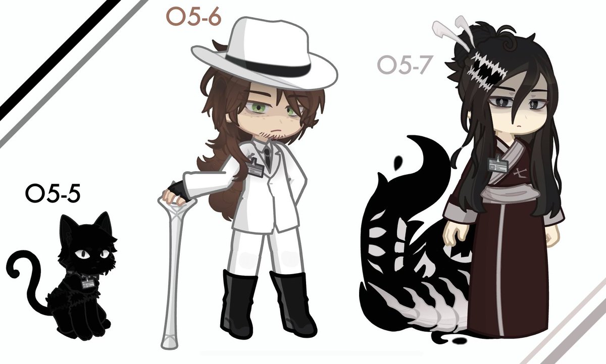 scpsukinayatu23's tweet photo. O5(O5-5からO5-7まで)を作成しました。O5-8からO5-13は現在制作中です。最近投稿頻度下がっててすみません🙇🏻♂️ #SCPFoundation #SCP #O5 #GachaLife2 https://t.co/aObD8pGONv