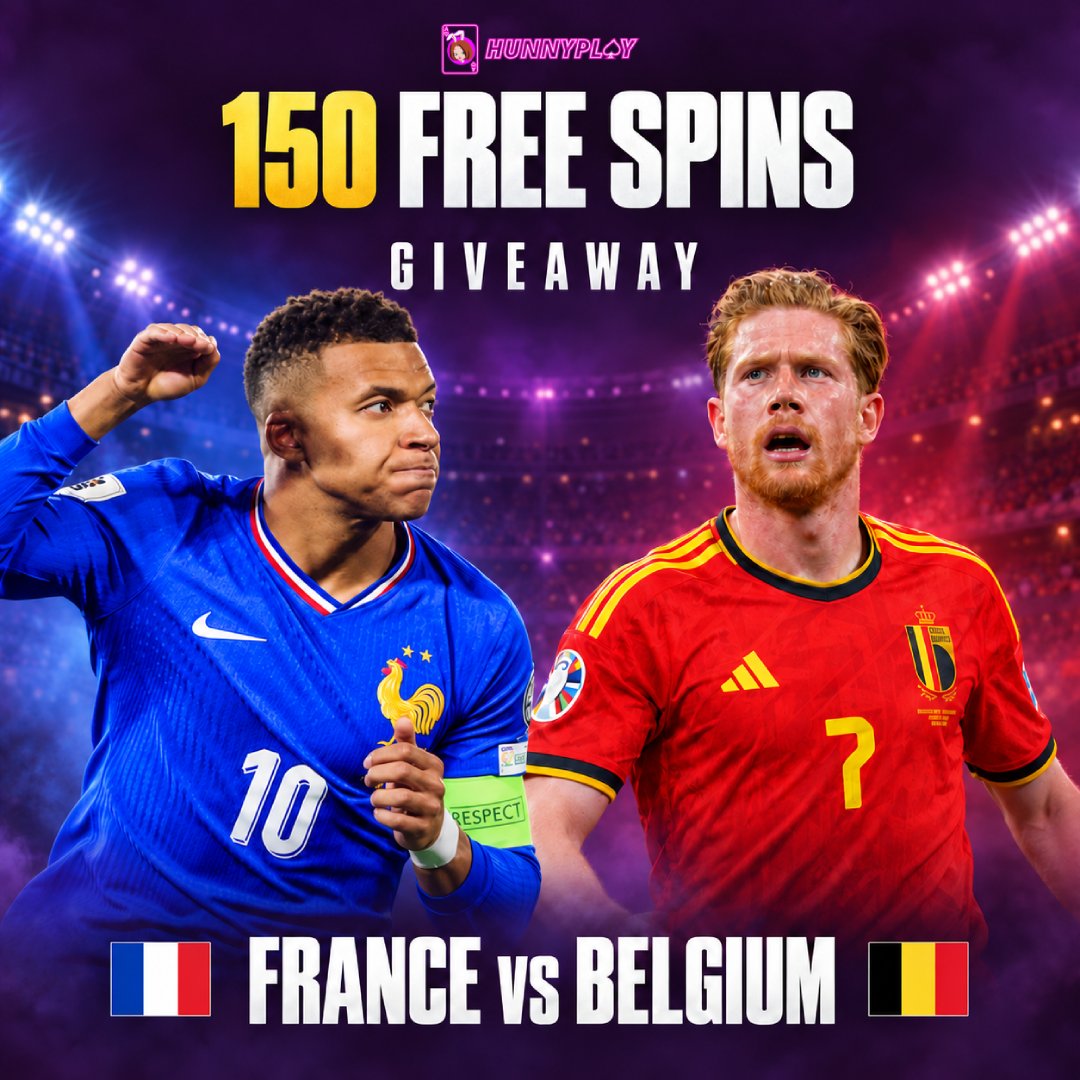 HunnyPlayBonus's tweet photo. If Belgium scores the first goal vs France, we’ll randomly pick 3 Hunnies from the replies to receive 50 Free Spins each.

💜 + 🔄 + Drop your HunnyPlay username below before kickoff.

⏳ Entry deadline: Oct 05, 18:45 UTC

#HunnyPlayBonus #Giveaway https://t.co/lOTw9C8NJE