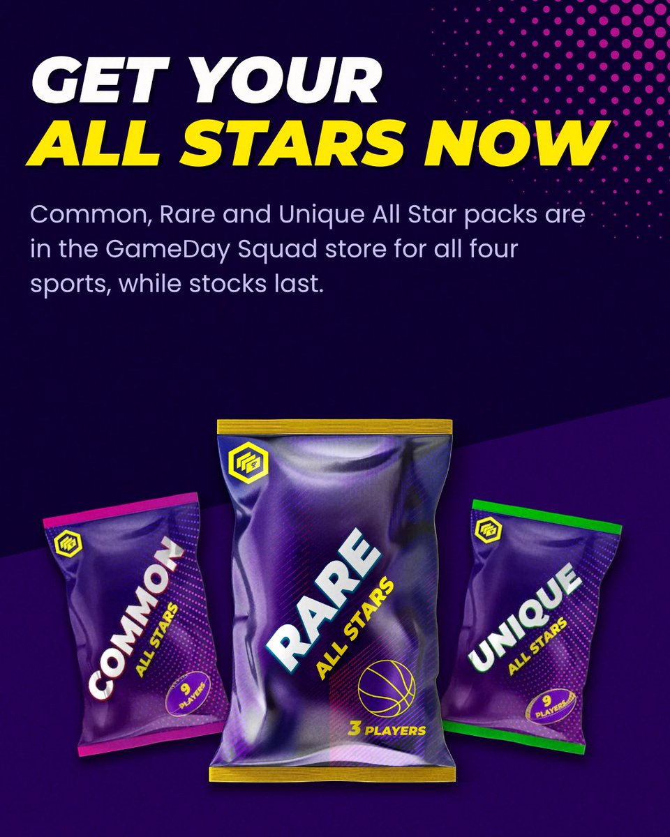 GamedaySquad's tweet photo. All Stars player cards have landed 🌟

Get them before they fly out of packs! 🏆

#GDSFantasy https://t.co/N9ivUvWWJH