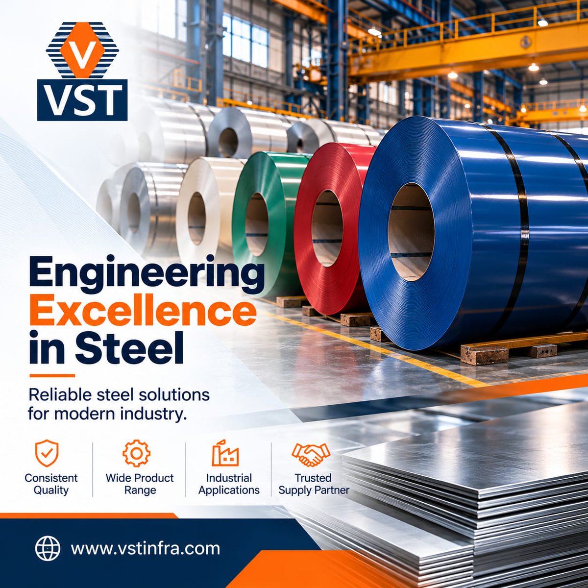 Vstinfraprofile's tweet photo. Engineering Excellence in Steel

Built for demanding industrial applications, VST Group delivers reliable steel solutions with a focus on quality, consistency, and dependable supply.
🌐 https://t.co/lO6Al4g5WT

#VSTGroup #SteelIndustry #EngineeringExcellence #IndustrialSteel https://t.co/svyxaXOS87