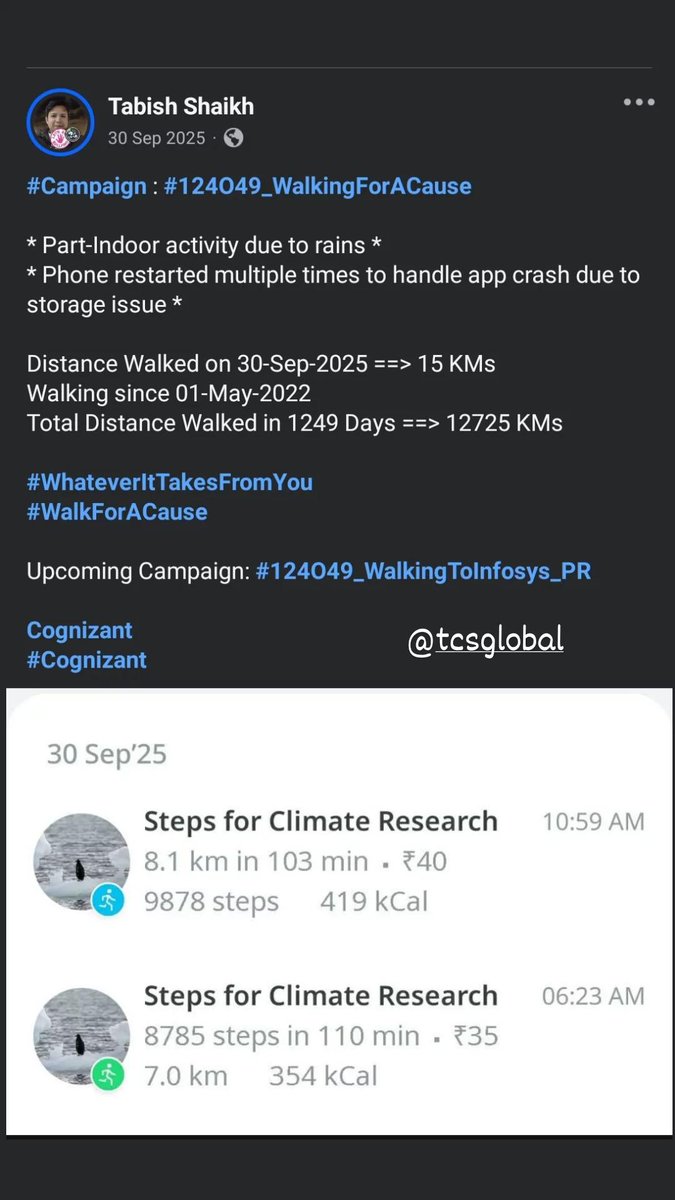 TabishSk21's tweet photo. Accenture 
#Accenture

* #Campaign : #124O49_RunningForACause *

Distance Ran on 30-Sep-2022 ==> 05 KMs
Running since 09-Aug-2022 
Total Distance Ran in 53 Days ==> 265 KMs

#WhateverItTakesFromYou
#RunForACause

Upcoming Campaign:  TBD

@Infosys https://t.co/GQD0tp37LF