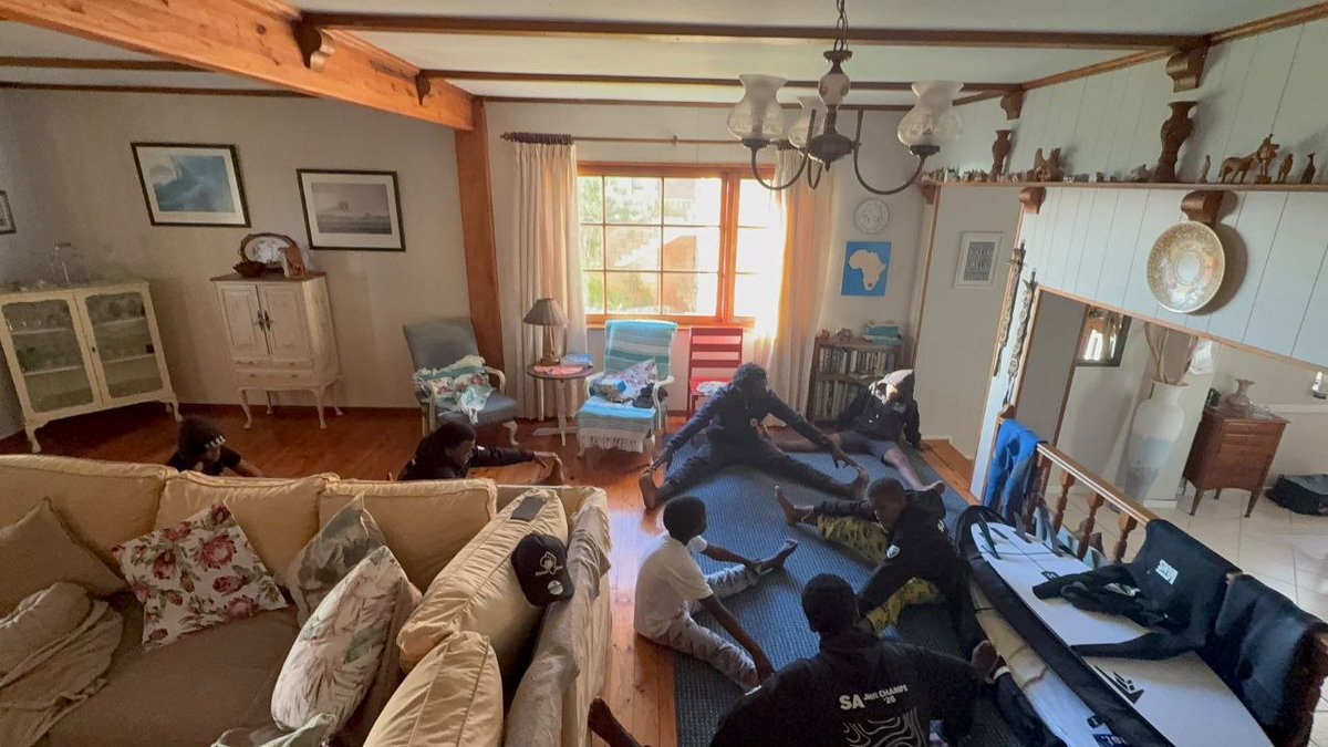 the_surfer_kids's tweet photo. Day 2 of SA Junior Champs — and we're not skipping steps. 🌅 Morning stretches in the lounge, breakfast on the table, boys getting their minds and bodies right before we hit the water. This is what preparation looks like. 🏄🏿‍♂️💪

#Bitcoin #BitcoinEkasi #BitcoinBeach #BitcoinForGood #TheSurferKids #SurfSouthAfrica #SAJuniorChamps #TSK