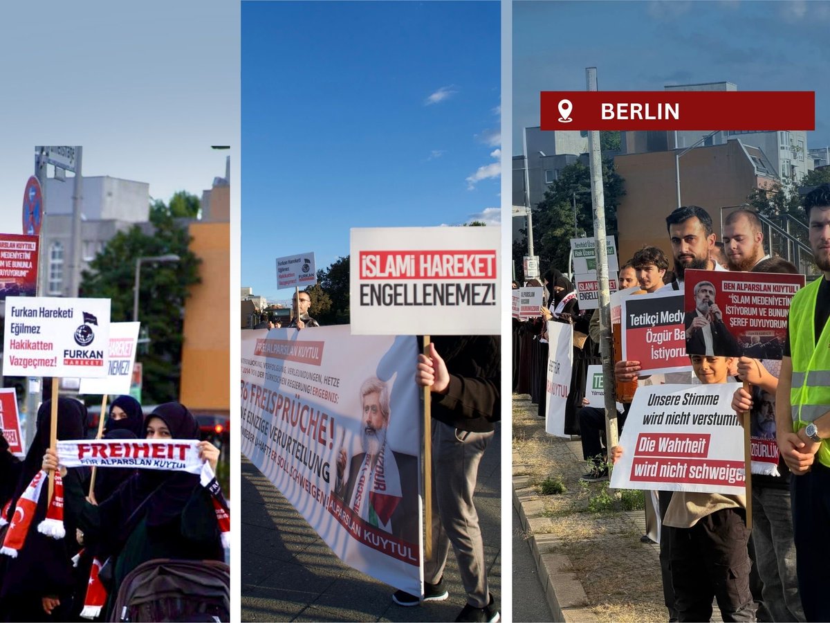sencercetin4's tweet photo. Berlin &amp; Almanya genelinde büyük şehirlerde;
Alparslan Kuytul Hocaefendi, Semra Kuytul Hocacanım &amp; diğer kardeşlerimiz için Adalet Bekleyişlerimiz, Basın Açıklamalarımız,Yürüyüşlerimiz her hafta devam etmektedir.

X hesaplarımızı kapatanlar; gelin halkın sesini de kapatın: https://t.co/XU5Wie4ai6