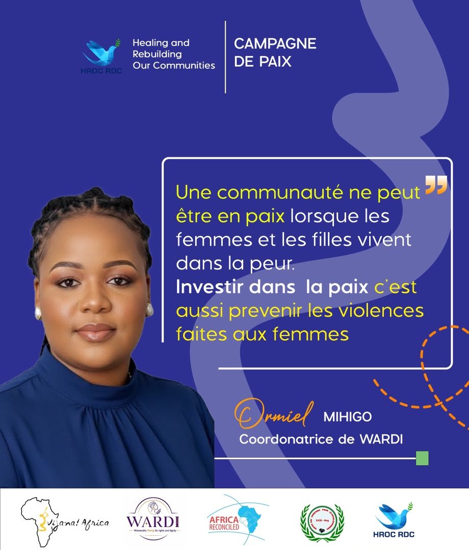 JulieKombi's tweet photo. Les jeunes sont la force d’aujourd’hui et les bâtisseurs de demain : ensemble, choisissons la paix, rejetons la violence et construisons un avenir meilleur. 
  #peacecompaign2026
#traumahealing
#peacebuilding
@healingdrc
@WARDI 
@vijanafrica https://t.co/pv6XQs99uk