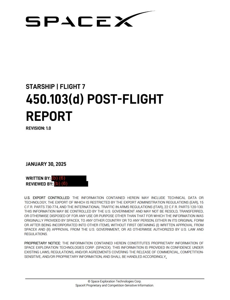 Blobifie's tweet photo. In may of 2025, a bit after FLT-9, i submitted a FOIA request to the FAA to receive copies of the final mishap reports for Flights 7 &amp; 8. 

Over a year and a half later, and they finally got back to me.

The mishap reports are heavily redacted as i expected but are still cool. https://t.co/OJubXLPNpT